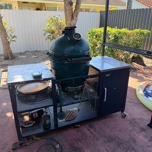 Large Big Green Egg with GDLF Outdoor Kitchen Station & Accessories